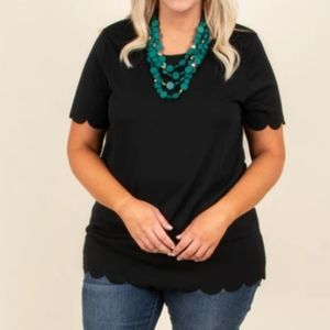 Chic Soul scallop hem top